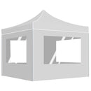 foldbart festtelt med vægge aluminium 3 x 3 m hvid