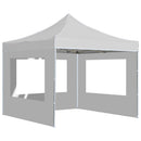 foldbart festtelt med vægge aluminium 3 x 3 m hvid