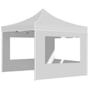 foldbart festtelt med vægge aluminium 3 x 3 m hvid