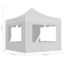 foldbart festtelt med vægge aluminium 3 x 3 m hvid
