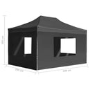foldbart festtelt med vægge aluminium 4,5 x 3 m antracitgrå