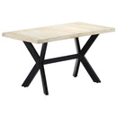spisebord 140 x 70 x 75 cm massivt afbleget mangotræ