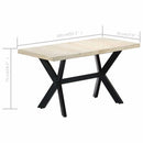 spisebord 140 x 70 x 75 cm massivt afbleget mangotræ