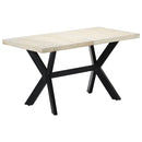spisebord 140 x 70 x 75 cm massivt afbleget mangotræ