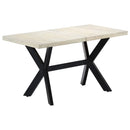 spisebord 140 x 70 x 75 cm massivt afbleget mangotræ