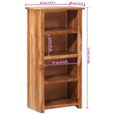 bogreol 50x30x100 cm massivt træ