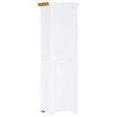 højskab 40x30x128 cm massivt ru mangotræ hvid og brun