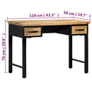 skrivebord 110x50x76 cm massivt mangotræ