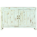 skænk 110x35x70 cm massivt mangotræ lyseblå