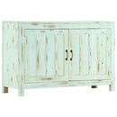 skænk 110x35x70 cm massivt mangotræ lyseblå