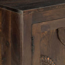 skænk med udskåret design 110x35x70 cm massivt mangotræ