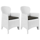 havestole 2 stk. med hynde plastik rattanlook hvid
