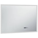 LED-spejl med berøringssensor og tidsdisplay 100x60 cm