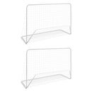 fodboldmål 2 stk. med net 182x61x122 cm stål hvid