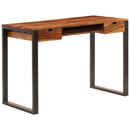 skrivebord massivt akacietræ og stål 110 x 55 x 78 cm