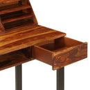 skrivebord massivt akacietræ og stål 110 x 50 x 94 cm