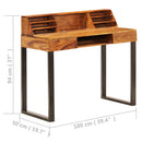 skrivebord massivt akacietræ og stål 110 x 50 x 94 cm