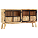 skænk 160 x 30 x 80 cm massivt ru mangotræ brun og sort