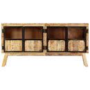 skænk 160 x 30 x 80 cm massivt ru mangotræ brun og sort