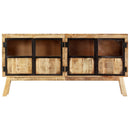 skænk 160 x 30 x 80 cm massivt ru mangotræ brun og sort