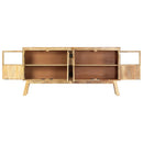 skænk 160 x 30 x 80 cm massivt ru mangotræ brun og sort