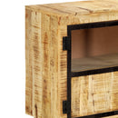 skænk 160 x 30 x 80 cm massivt ru mangotræ brun og sort
