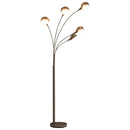 standerlampe 200 cm 5 x E14 sølvfarvet