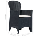 bistrosæt 3 dele plastik rattan-look antracitgrå