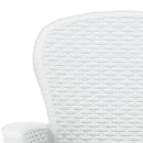 udendørs spisebordssæt 7 dele hvid rattanlook plastik
