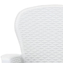 udendørs spisebordssæt 9 dele plastik hvid rattanlook