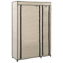 foldbart klædeskab 110 x 45 x 175 cm stof cremefarvet