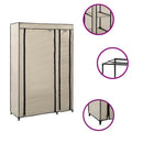 foldbart klædeskab 110 x 45 x 175 cm stof cremefarvet