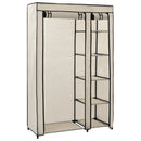 foldbart klædeskab 110 x 45 x 175 cm stof cremefarvet