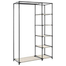 foldbart klædeskab 110 x 45 x 175 cm stof cremefarvet