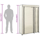 foldbare klædeskabe 2 stk. 110 x 45 x 175 cm stof cremefarvet
