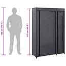 foldbare klædeskabe 2 stk. 110 x 45 x 175 cm stof grå