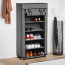 skoskab med overtræk 58 x 28 x 106 cm stof grå