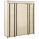 klædeskab med rum og stænger cremefarvet 150 x 45 x 176 cm stof