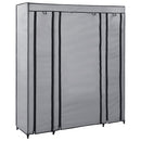 klædeskab med rum og stænger 150 x 45 x 176 cm stof grå