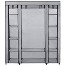 klædeskab med rum og stænger 150 x 45 x 176 cm stof grå