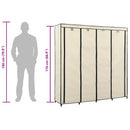 klædeskab med 4 rum 175x45x170 cm cremefarvet