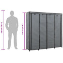 klædeskab med 4 rum 175 x 45 x 170 cm grå