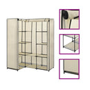 hjørneklædeskab 130x87x169 cm cremefarvet