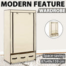 klædeskab 87 x 49 x 159 cm stof cremefarvet