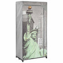 klædeskab 75 x 45 x 160 cm stof New York-mønster
