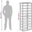 skoskab 60 x 30 x 166 cm stof sort