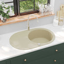 køkkenvask granit enkelt vask oval beige