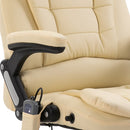 kontorstol med massagefunktion polyester cremefarvet