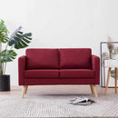 2-personers sofa i stof rødvinsfarvet