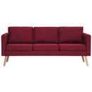 3-personers sofa i stof rødvinsfarvet